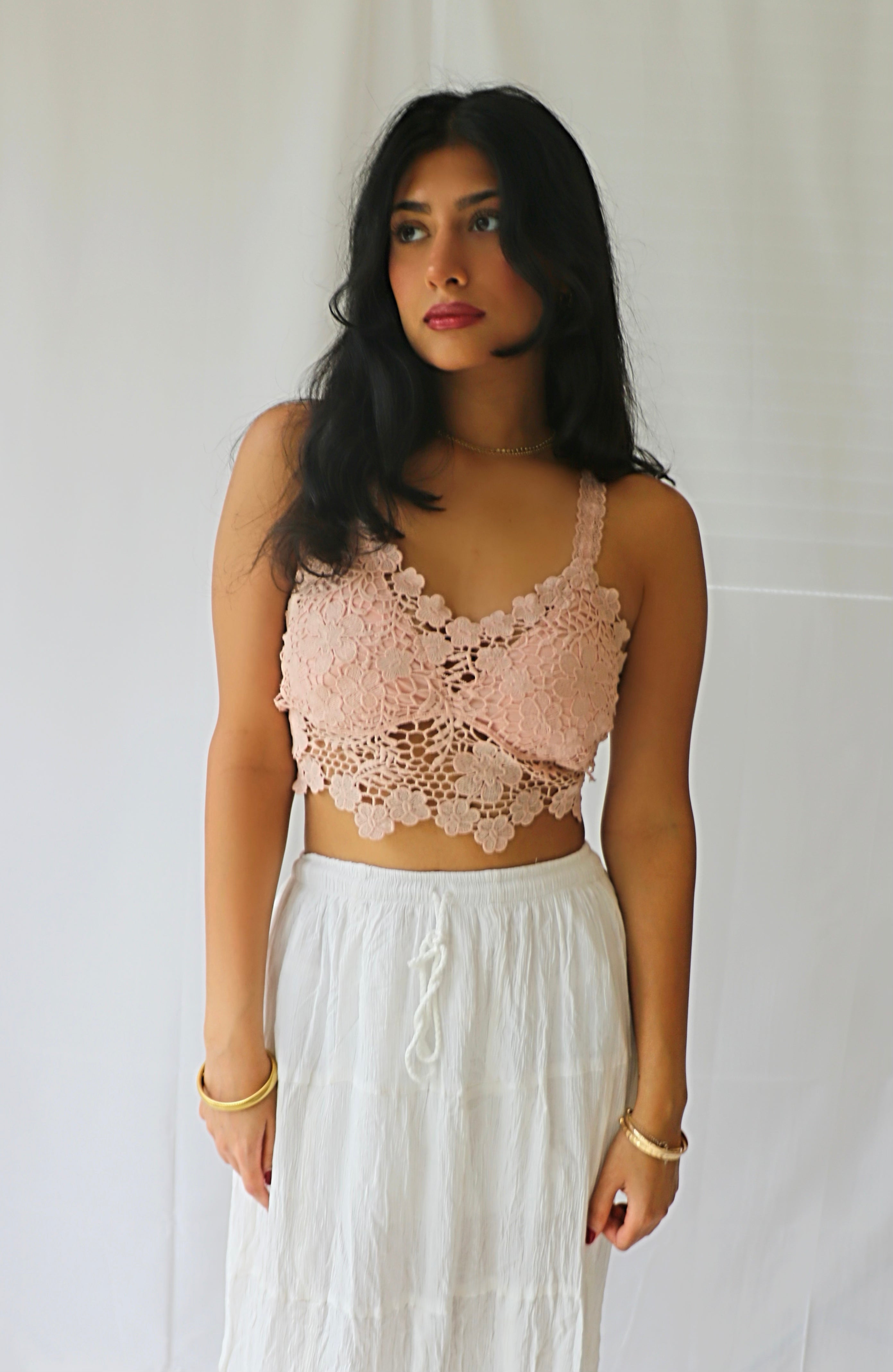 rosy crochet bralette